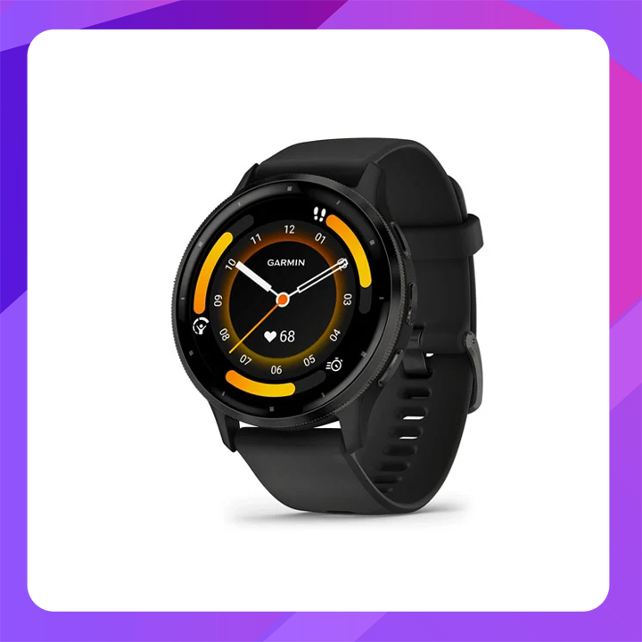 Garmin Venu 3 Advanced GPS Smartwatch Slate Stainless Steel Bezel with Black Case