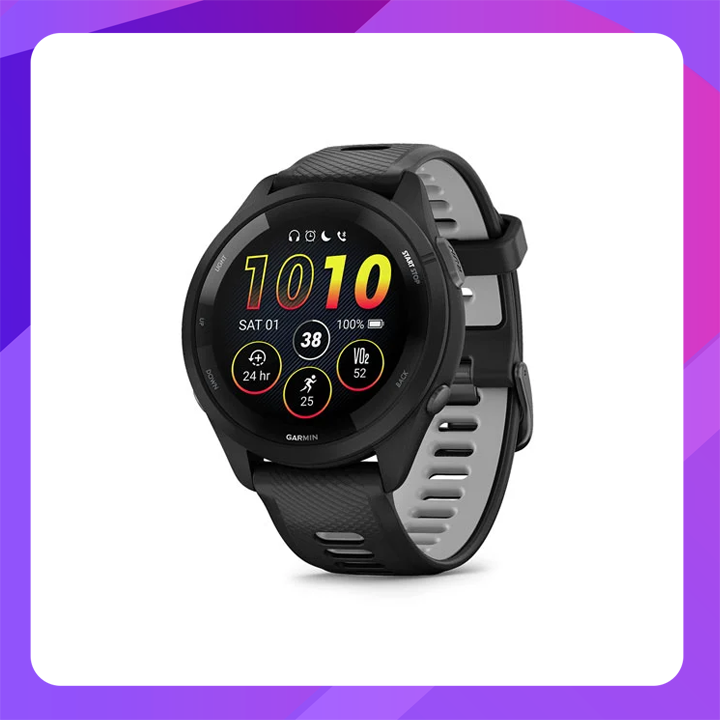 Garmin Forerunner 265 GPS Running Smartwatch - Black Silicone