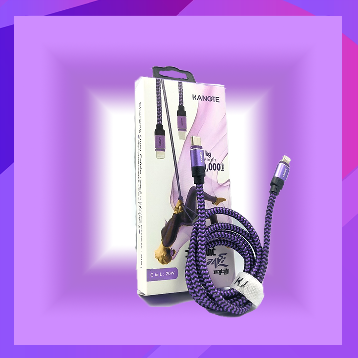 Kanote X Aluminium  Alloy Black & Purple Nylon Jacket Type C To Type C (60W)