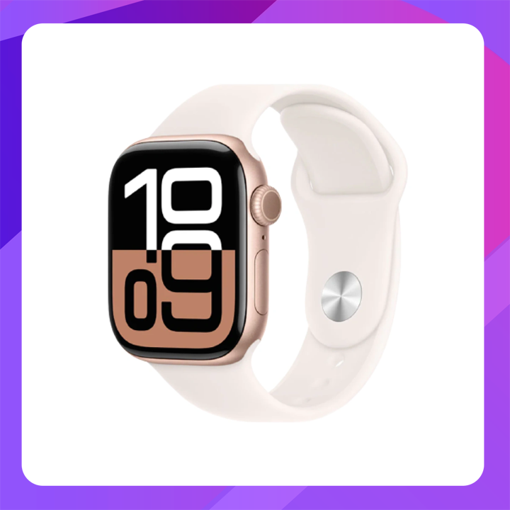 Apple Watch Series 10 (GPS) 42mm - Rose Gold Aluminum Case With Light Blush Sport Band -M/L