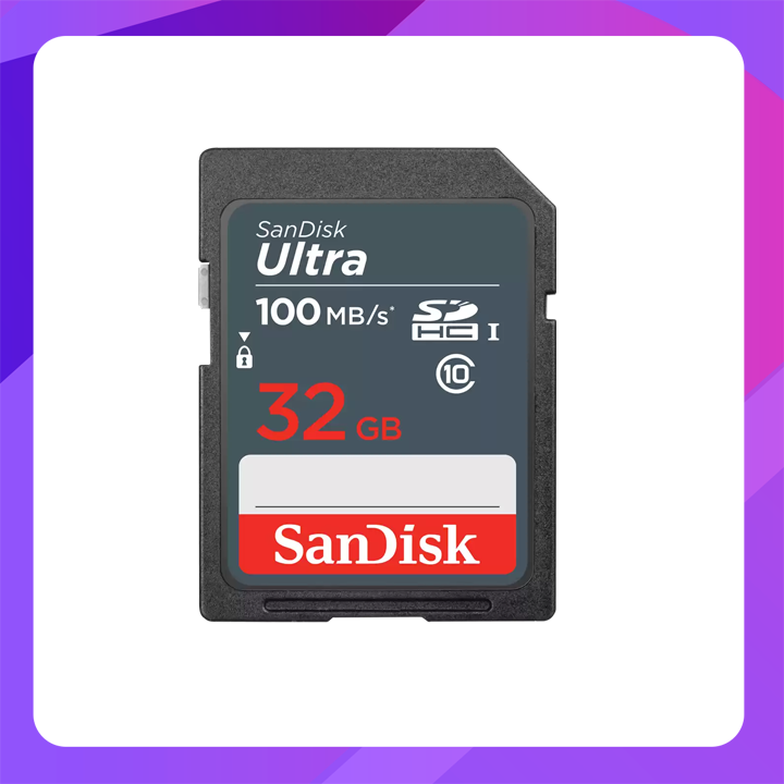 SanDisk Ultra SDHC, SDUNR 32GB, C10, UHS-I, 100MB/s R, 7Y