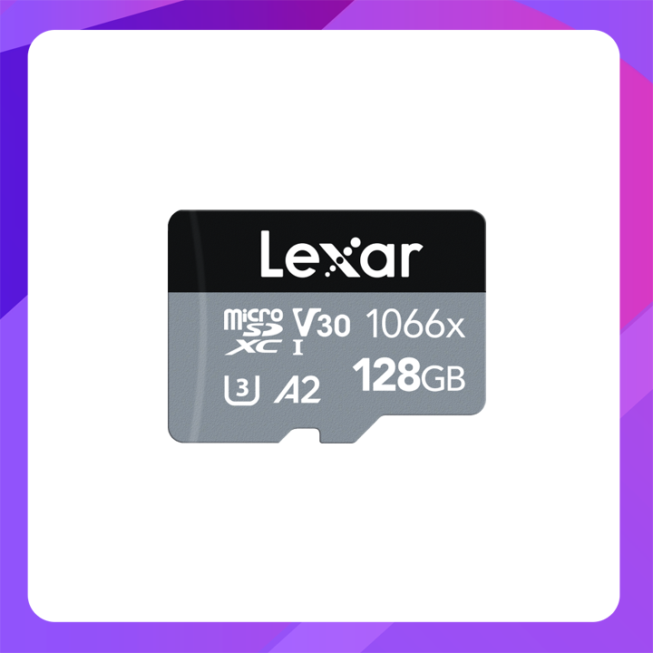Lexar® Professional 1066x 128GB microSDXC™ UHS-I Cards
SILVER Series