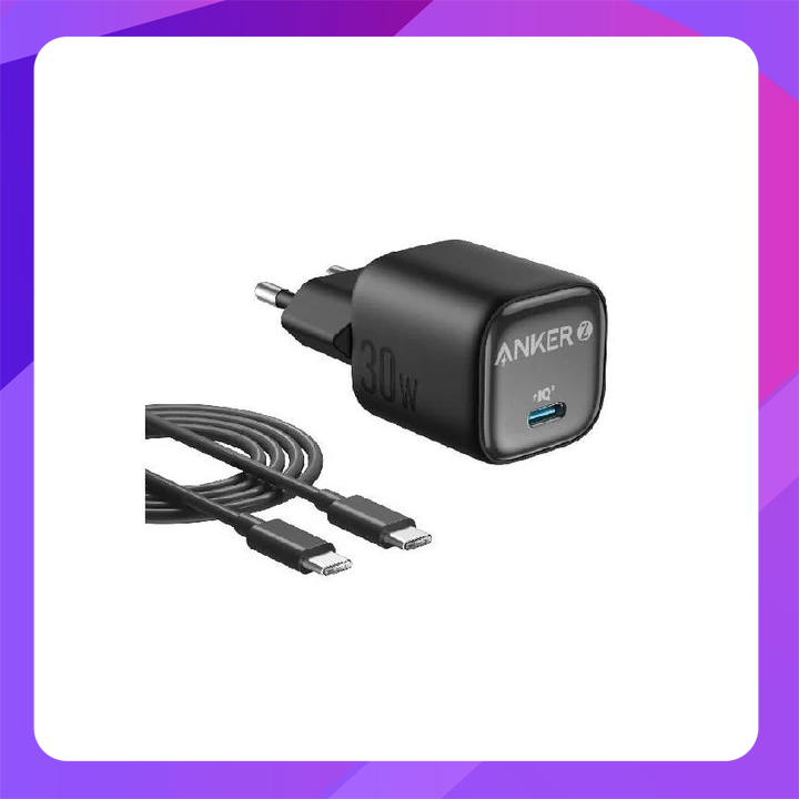 Anker Zolo 30W GaN Charger And C-C Cable (Black)