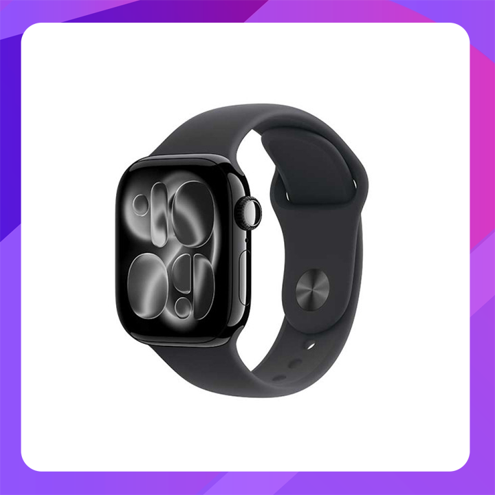 Apple Watch Series 11(GPS) 42mm - Jet Black Aluminum Case with Black Sport Band -S/M