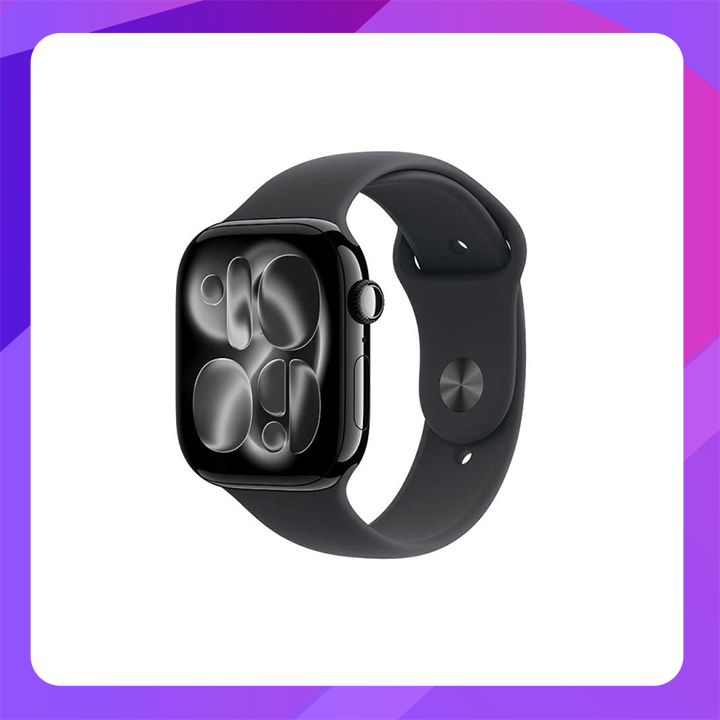 Apple Watch Series 11(GPS) 46mm - Jet Black Aluminium Case with Black Sport Band -M/L
