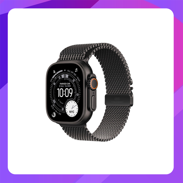 Apple Watch Ultra 3 (Cellular +GPS) 49mm - Black titanium Case with Black Titanium Milanese Loop -Large