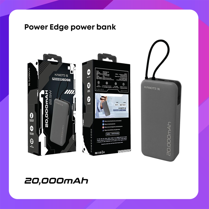 Kanote Power Edge 20K 22.5W with built-in C Cable