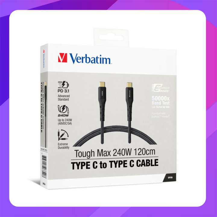 Verbatim Tough Max 240W Type C to Type C Cable