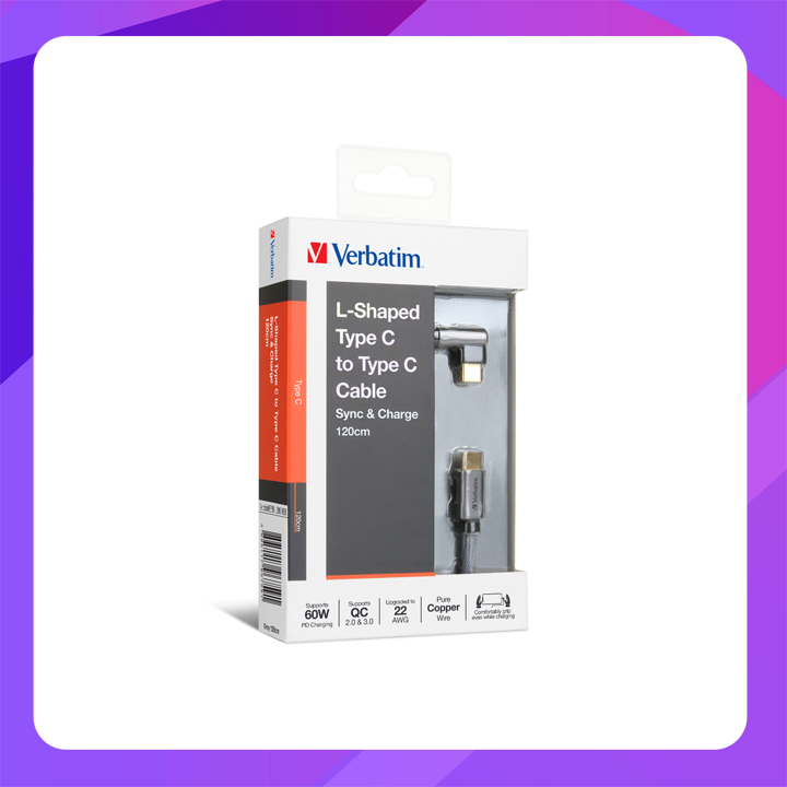 Verbatim L-Shaped Type C to Type C Cable (120cm)