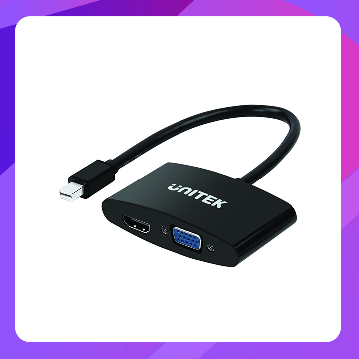 Unitek Y-6328BK Mini DisplayPort to VGA+ HDMI Converter