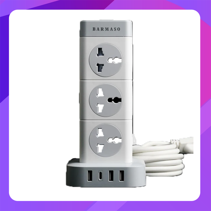 Barmaso C01 (12 Plugs) (3USB-1 Type C) Power Socket