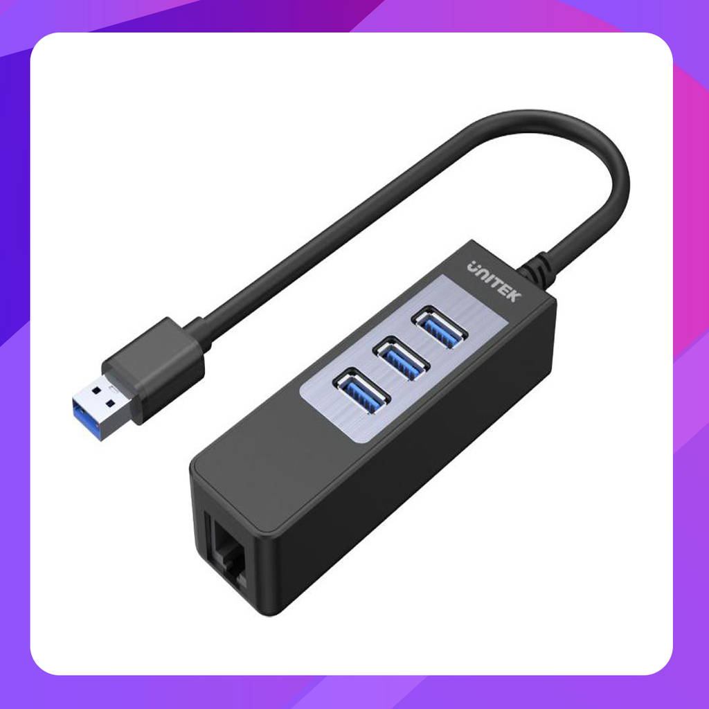 Unitek USB 3.0 3-Port Hub + Gigabit Ethernet Converter