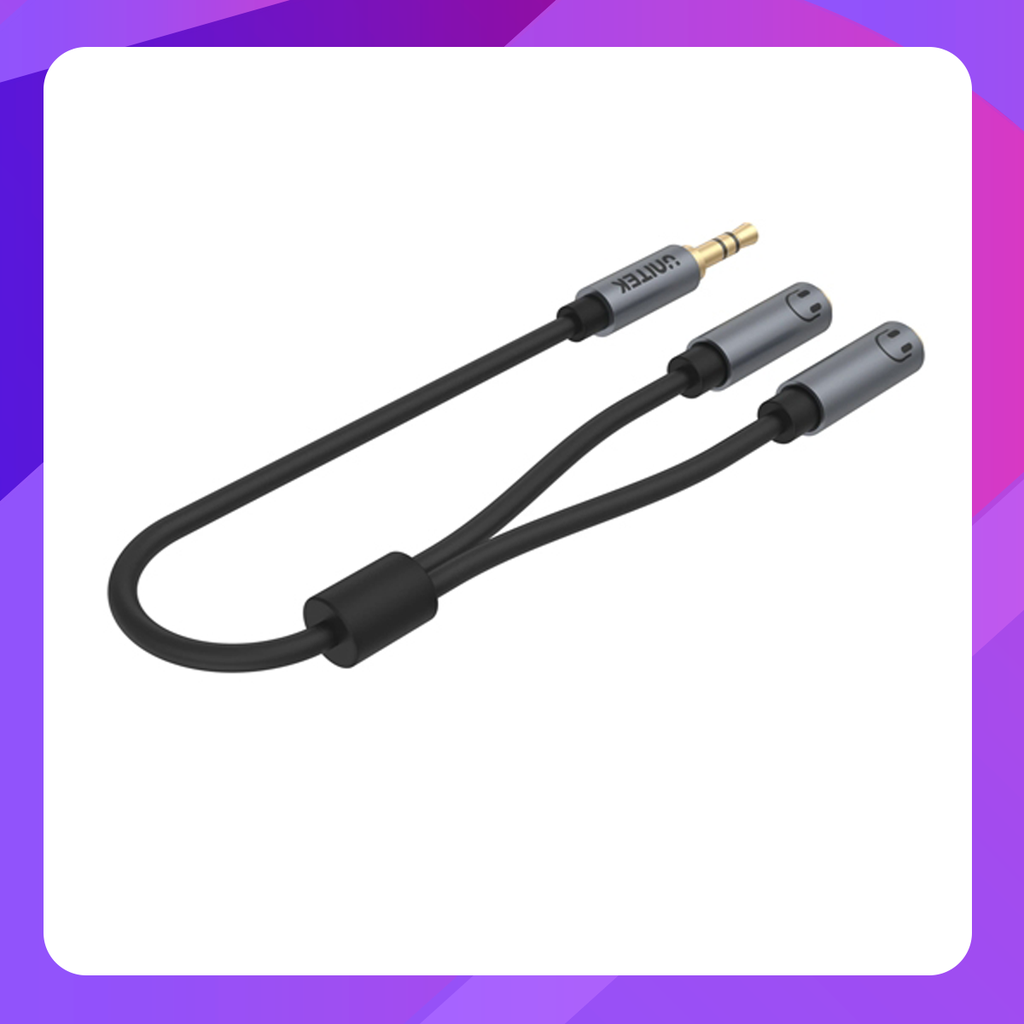 Unitek Headphone Splitter For Dual Headphone (3.5mm Plug to Dual 3.5mm Jack) Stereo Audio Cable