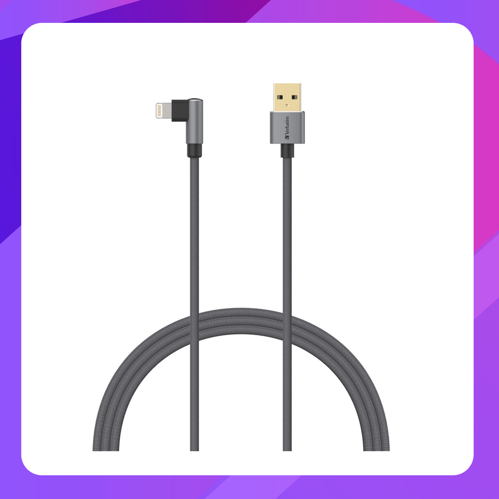 Verbatim L-Shaped Lighting to USB-A Cable