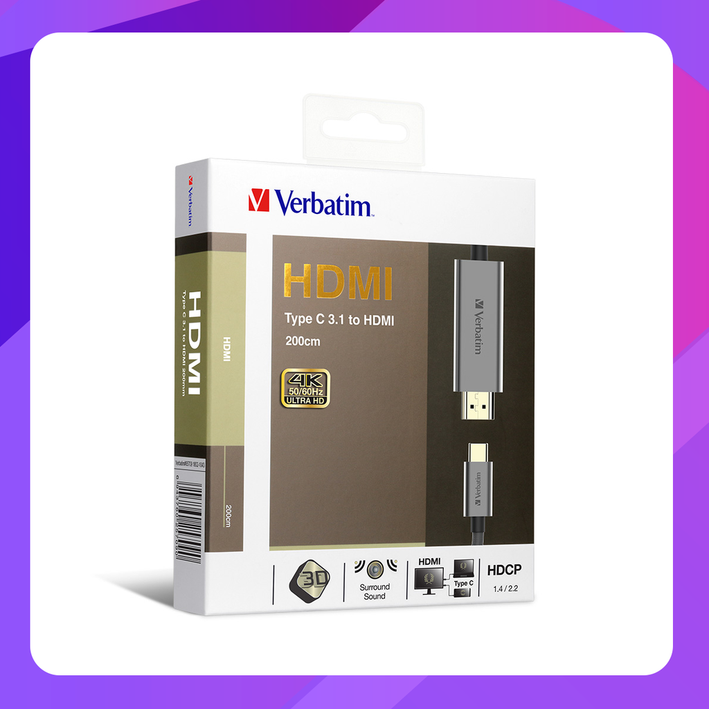 Verbatim Type C 3.1 to HDMI 4K Cable