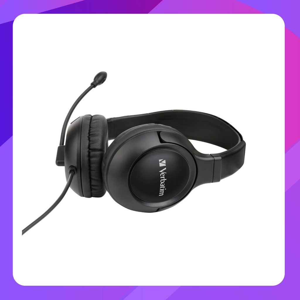 Verbatim Multimedia Headset with Noise Cancelling Boom Mic