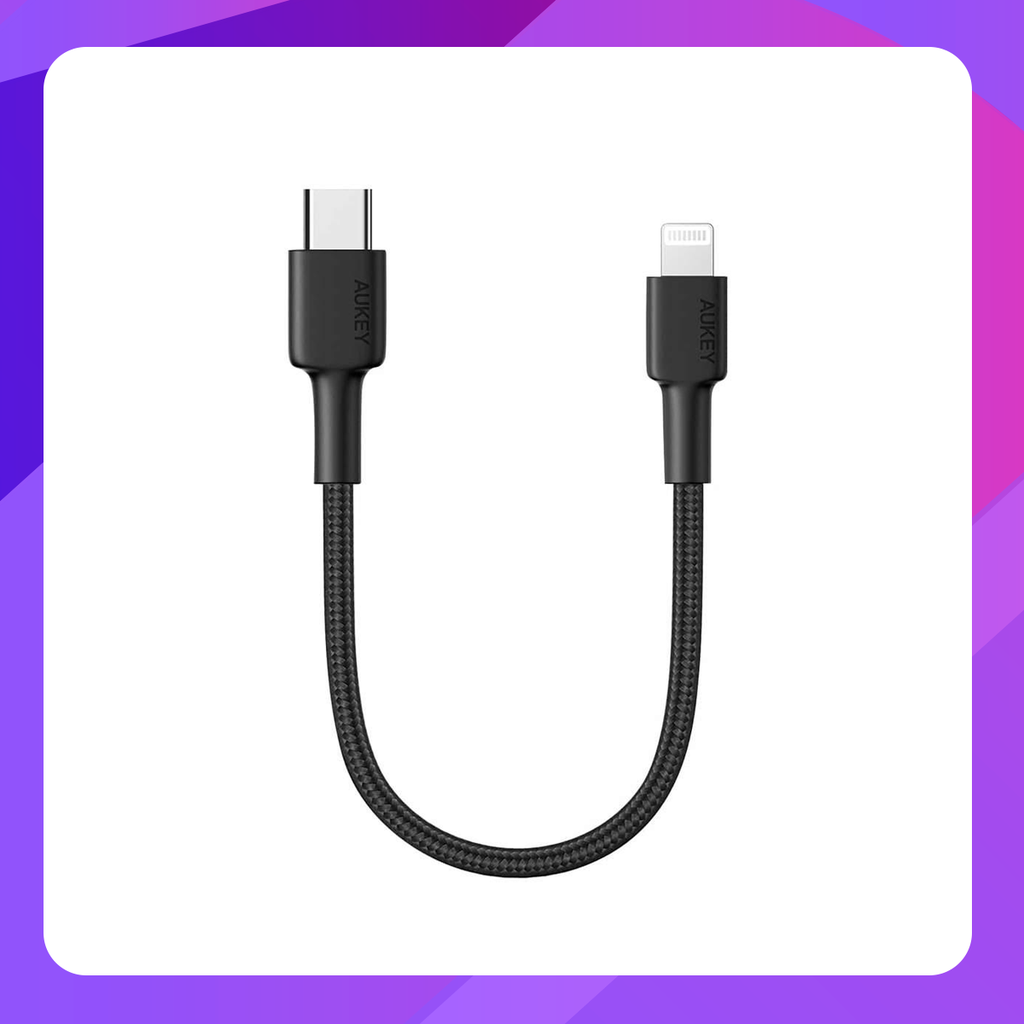 Aukey CB-CL12 Impulse MFI Braided Nylon USB C To Lightning Cable