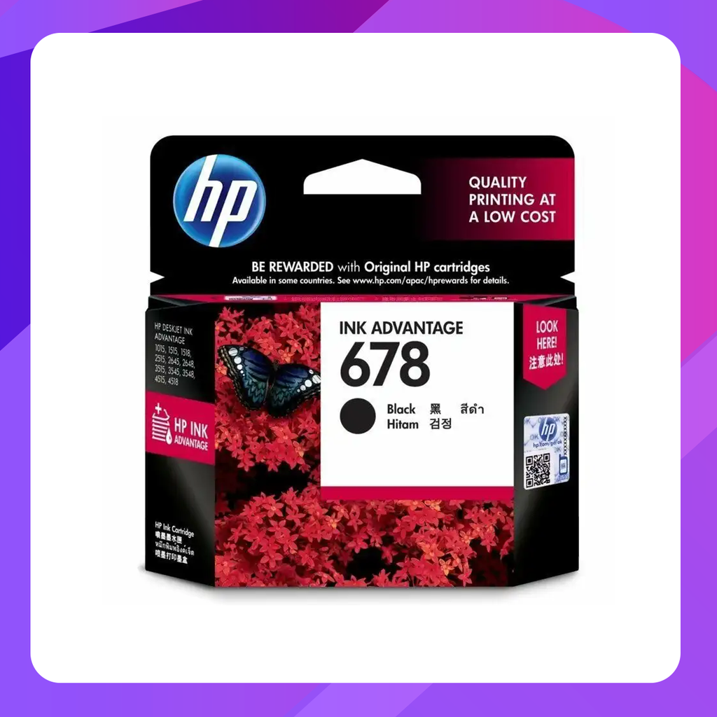 HP 678 Black Ink Cartridge (~150 Pages)