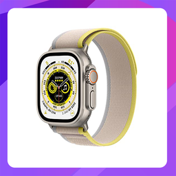 [MNHK3ZP/A] Apple Watch Ultra 49mm Titanium YLW/BL Trail Loop S/M-ITP