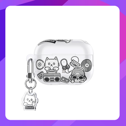 [550200003] Case Studi Airpods Music Cat Case for AirPods Pro 2 (Matte Clear)