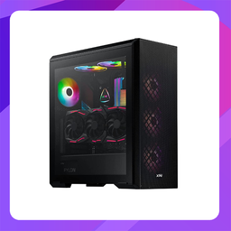 XPG Defender Mid-Tower PC Case - ATX MESH Front Panel Efficient Airflow | 3mm Tempered Glass | 9 PCIe Slots