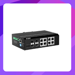 [DIS-F2012P-E] Dlink 8-Port UTP 802.3af PoE & 802.3at PoE+ 10/100/1000Mbps, 4-Port Gigabit SFP Port 1-8 Up-to 30W | Up-to 250m @10Mbps
