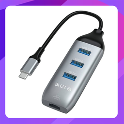 [OT-95118R] AULA 4 in 1 USB C to USB 3.0*3+1000M LAN