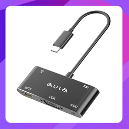 [OT-9573S] AULA 5 in 1 Type C to HDMI  & USB With PD Function
