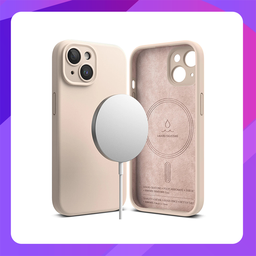 [111202526] Ringke Silicone Magnetic Case for iPhone 15 Plus (Pink Sand)