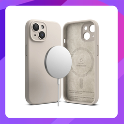 [111202527] Ringke Silicone Magnetic Case for iPhone 15 Plus (Stone)
