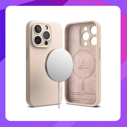 [111202443] Ringke Silicone Magnetic Case for iPhone 15 Pro Max (Pink Sand)