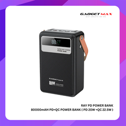 [20020034BK] GADGET MAX Ray PD 22.5W 80000 mAh Fast Charge Power Bank