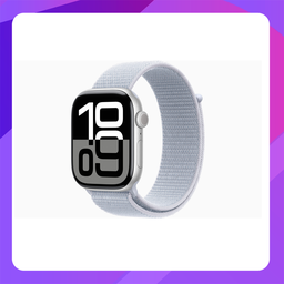 [MWWN3ZP/A] Apple Watch Series 10 (GPS)46mm - Silver Aluminum Case With Blue Cloud Sport Loop