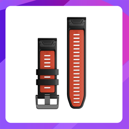 [GM-010-13280-06] Garmin QuickFit® 22mm Watch Bands Black/Flame Red Silicone