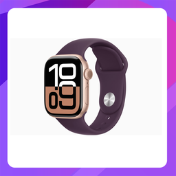 [MWWK3ZP/A] Apple Watch Series 10 (GPS) 42mm - Rose Gold Aluminum Case With Plum Sport Loop