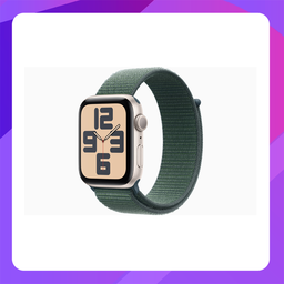 [MXEW3ZP/A] Apple Watch SE (2nd Gen) 44mm - Starlight Aluminum Case with Late Green Sport Loop