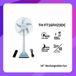 [TH-FT16FH23DC] T-Home AC/DC,  Fan 16",Lead battery 12V 4500 mah, 32W