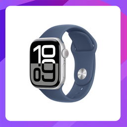 [MWWL3ZP/A] Apple Watch Series 10 (GPS) 46mm - Silver Aluminium Case With Denim Sport Band -S/M