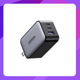 [HK-CD361-B] UGREEN 65W 3-Port PD GaN Fast Charger US (Space Gray)