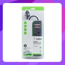 [F9E300zb1.5Mgry] Belkin 3 Sockets Surge Protector Essential Series (1.5m)