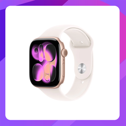 [MEV74X/A] Apple Watch Series 11(GPS) 46mm - Rose Gold Aluminum Case with Light Blush Sport Band -M/L