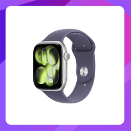 [MEVA4X/A] Apple Watch Series 11(GPS) 46mm - Silver Aluminum Case with Purple Fog Sport Band -S/M