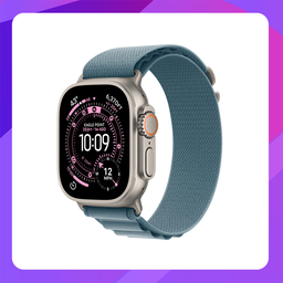 [MEWP4X/A] Apple Watch Ultra 3 (Cellular +GPS) 49mm - Natural Titanium Case with Light Blue Alpine Loop -Large
