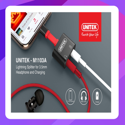 [M1103A] Unitek Lightning Splitter (3.5mm Headphone Jack and Lightning)