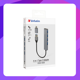 [66627] Verbatim 4 in 1 3.1 USB Hub with Type C Adaptor