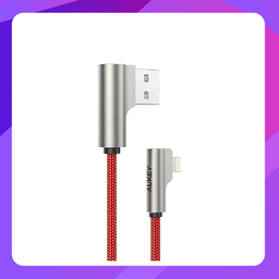 [CB-AL04(Black)] Aukey CB-AL04 90 Degree Lightning Data Cable 1M (1 Packs)