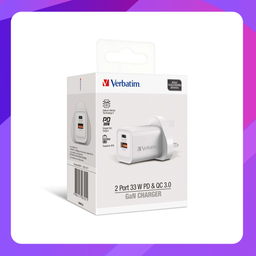[66791] Verbatim 2 Port 33W PD & QC 3.0 GaN Charger